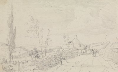 Skizze einer Landstraße und eines Landhauses von Capt. Thomas Hastings