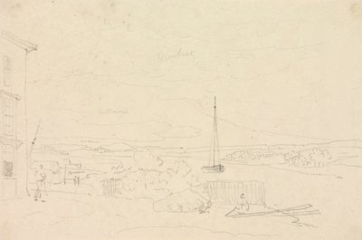 Skizze einer Flusslandschaft, Isle of Wight von Capt. Thomas Hastings