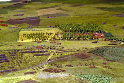 Diorama der Schlacht von Waterloo, das Truppen um 19:45 Uhr am 18. Juni 1815 zeigt (Detail) von Capt. William Siborne