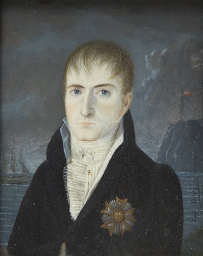 Porträt von Napoleon Bonaparte auf der Insel Saint Helena von Captain Dodgin