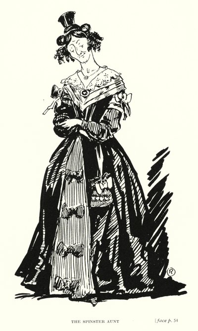 Dickens Charakter: Die Jungferntante von Captain Edward Henry Handley Read