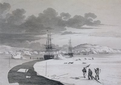 Einfahrt in die Winterinsel, Oktober 1821, aus dem Journal einer zweiten Reise zur Entdeckung einer Nordwestpassage von Captain George Francis Lyon