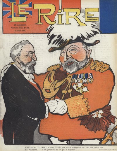 Präsident Loubet von Frankreich und König Edward VII. Illustration für Le Rire von Caran d Ache