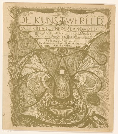 Umschlag für: Die Kunstwelt, 1894 von Carel Adolph Lion Cachet