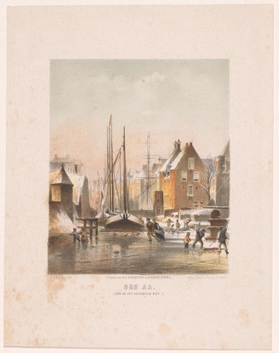 Gefrorener Kanal in Groningen von Carel Christiaan Antony Last