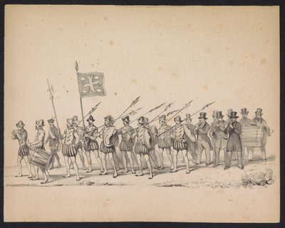 Maskerade der Utrechter Studenten, 1846 (Platte 22) von Carel Christiaan Antony Last
