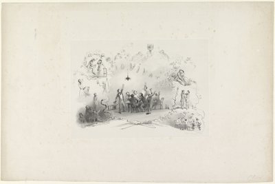 Karikatur aus dem Leidener Studentenalmanach, 1849 von Carel Christiaan Antony Last