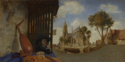 Ansicht von Delft mit einem Musikinstrumentenstand, 1652 von Carel Fabritius