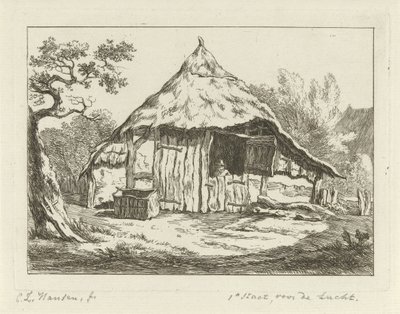 Bauernscheune mit offener Oberseite von Carel Lodewijk Hansen
