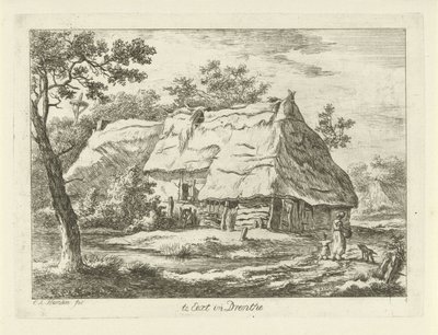 Frau mit Kind bei einem Bauernhof von Carel Lodewijk Hansen