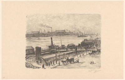 Ansicht der St. Pauli-Landungsbrücken in Hamburg von Carel Nicolaas Storm van 