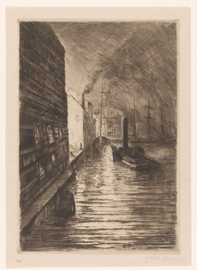 Werft in Vlissingen bei Abend von Carel Nicolaas Storm van 