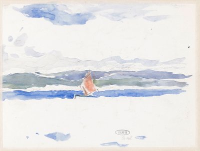 Blick auf das Meer mit Boot (?) von Carel Nicolaas Storm van 