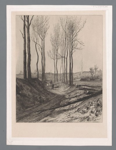 Hirte mit Herde auf einem hohlen Weg bei Vilvoorde von Carel Nicolaas Storm van 