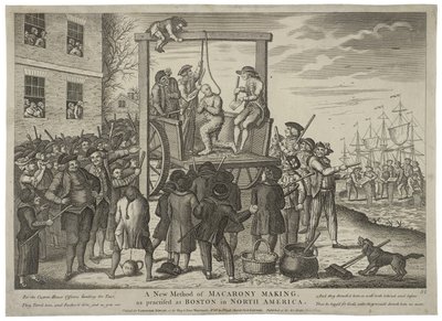 Eine neue Methode der Macaroni-Herstellung, wie sie in Boston in Nordamerika praktiziert wird von Carington Bowles