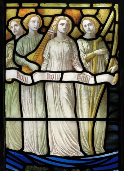 Grappenhall, St Wilfrids, Shrigley & Hunt, Carl Almquist, Die Anbetung des Lammes, Engelmusiker von Carl Almquist