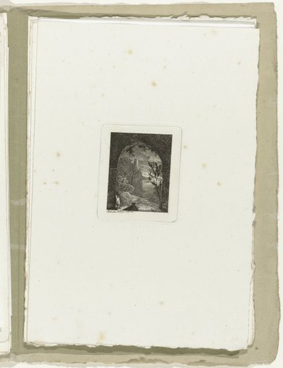 Mann mit Lanze in einem Durchgang von Carl August Lebschee