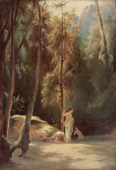 Badende im Park von Terni (Badende Frauen im Walde) von Carl Blechen