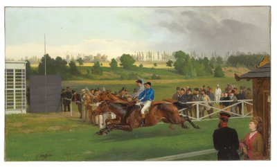 Das Ziel, Hoppegarten, Berlin, 15. Juni 1873, 1874 von Carl Constantin Steffeck