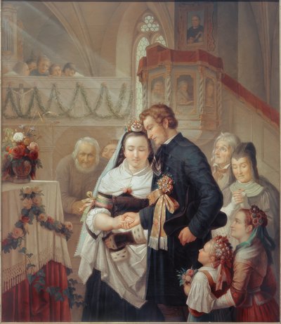 Trauung in der Kirche von Londorf von Carl Engel von Rabenau