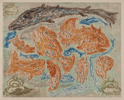 Gelbe Fische und blaue Krabben von Carl Fredrik Hill