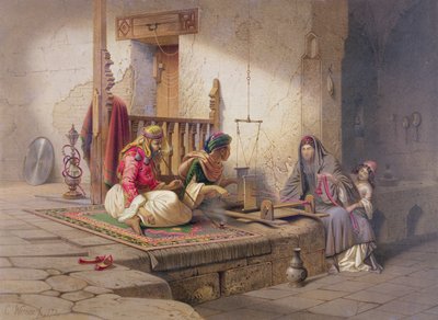 Ein Weber in Esna, eine von 24 Illustrationen von G.W. Seitz, gedruckt um 1873 von Carl Friedrich Heinrich Werner