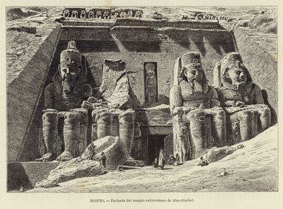 Ägypten - Fassade des unterirdischen Tempels von Abu Simbel von Carl Friedrich Heinrich Werner