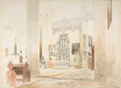 Innenraum der St. Severin Kirche in Erfurt, 1855 von Carl Georg Anton Graeb