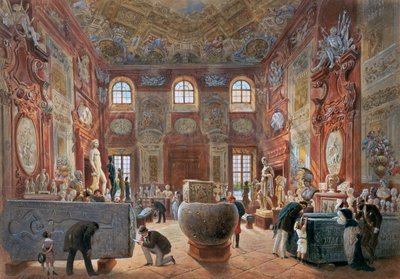 Der große Marmorsaal des Unteren Belvederes mit den Skulpturen der Antikensammlung von Carl Goebel d. J.