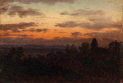 Landschaft bei Sonnenuntergang von Carl Gustav Carus