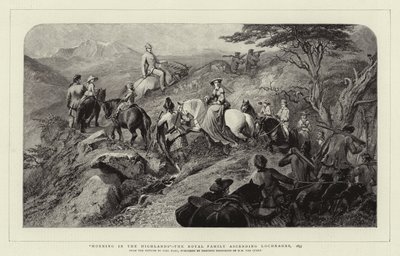 Morgen in den Highlands, die königliche Familie besteigt den Lochnagar, 1853 von Carl Haag