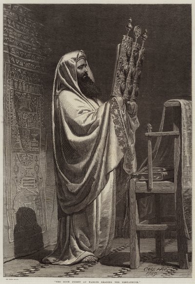 Der Hohepriester in Nablus liest die Tora von Carl Haag