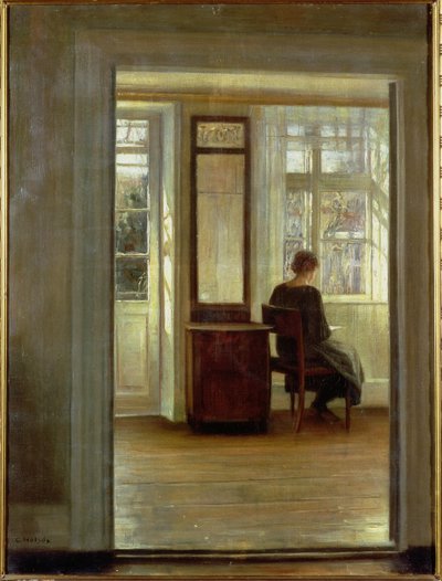 Dame in einem Innenraum von Carl Holsoe