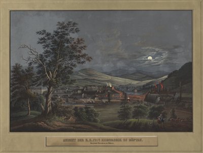 Ansicht der K. K. Privaten Eisenfabrik in Zöptau, um 1850 von Carl Julius Rieden
