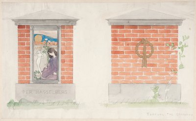 Entwurf für ein Grabmal für Per Hasselberg von Carl Larsson