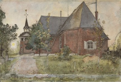 Alte Sundborn-Kirche, aus der Serie Ein Zuhause, ca. 1895 von Carl Larsson