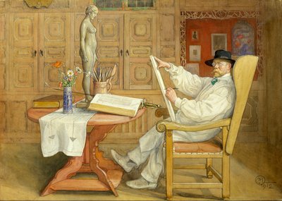 Selbstporträt (im neuen Atelier) von Carl Larsson