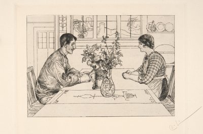Selbstporträt als Radierer von Carl Larsson