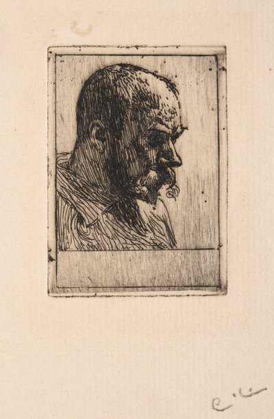 Selbstporträtt in Malerbluse von Carl Larsson