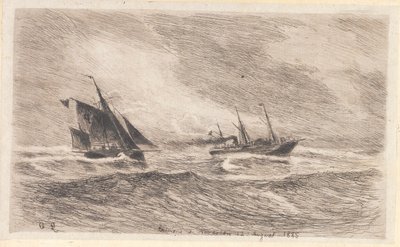 Sturm in der Nordsee. Arcturus bekommt einen Lotsen von Carl Locher