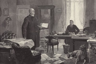 Bismarck diktiert seine Memoiren (Gravur) von Carl Ludwig Friedrich Becker