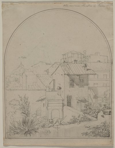 Blick aus meinem Fenster in Rom (recto) von Carl Ludwig Tischbein