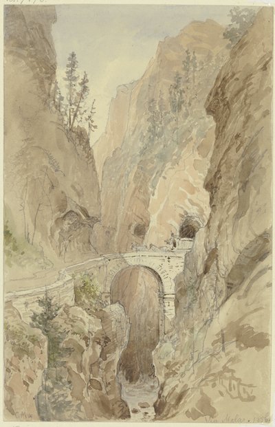 Ansicht von der Via Mala an der Splügenstraße von Carl Morgenstern