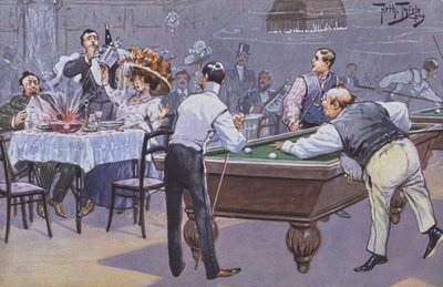 Komische Szene in einer Billardhalle von Carl Robert Arthur Thiele