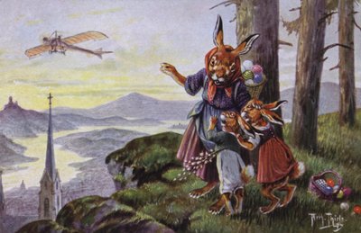 Kaninchen diskutieren über ein Flugzeug von Carl Robert Arthur Thiele