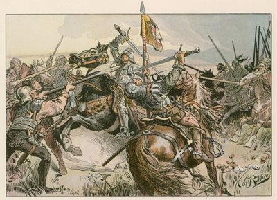 Albert Achilles in der Schlacht gegen Nürnberg, 1449 von Carl Rohling