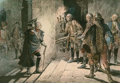 Friedrich der Große (1712-1786) im Schloss von Lissa am Abend der Schlacht von Leuthen 1757 von Carl Rohling