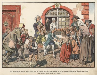 Kronprinz Friedrich von Preußen gibt den Armen Brot von Carl Röchling