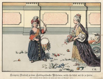 Kronprinz Friedrich von Preußen mit seiner Schwester Wilhelmina von Carl Röchling