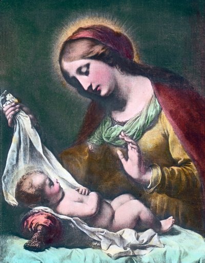 Madonna mit Kind, Gemälde (undatiert) von Carlo Dolci, Bilddatum: ca. 1900 von Carl Simon